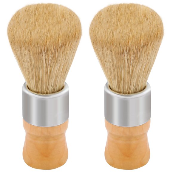 Brocha de afeitar Genixart Brocha de afeitar de cerdas naturales Brochas de afeitar de lujo para hombres como regalo para padre novio esposo (caja de regalo de 2 piezas)