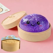 Cute Glittery Dumpling Desktop Decor, Sparkling Miniature Office Desk Ornament, Kawaii Purple Figurine for Shelf & Workspace, Trendy Aesthetic Room Accent, 1 Pack