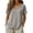 Gray., variant on Women's V Neck Crinkle Blouse Short Sleeve Loose Fitting Textured Summer Tops Casual Solid Shirt, Sizes XXL