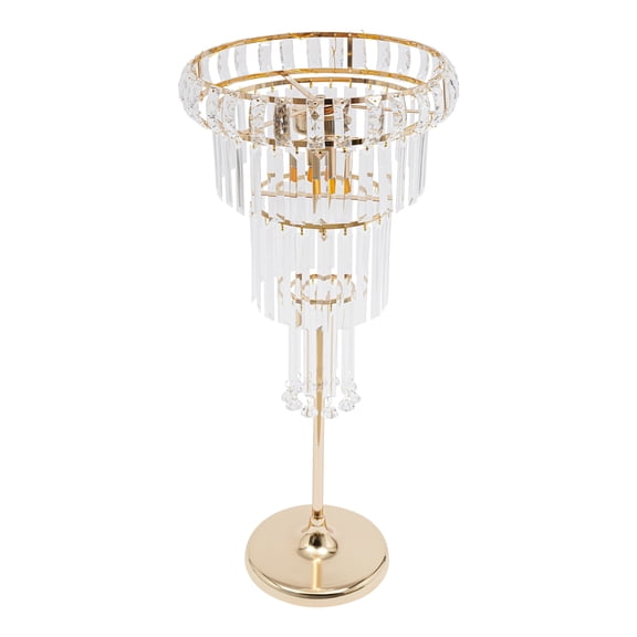 Wildnix Crystal Wedding Flower Stand with 4 Tiers, Clear Acrylic and Gold Base,   Decoration for Wedding and Special Events