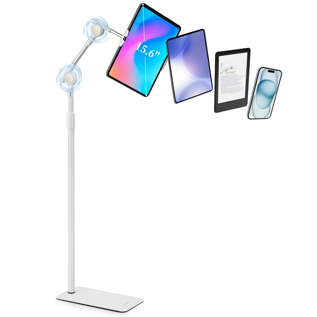 Soporte de suelo para tabletas SHUWEI con doble engranaje helicoidal autoblocante