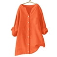 thumbnail image 5 of Ladies Tops and Blouses Breathable Loose Crewneck 2026 Womens Athletic Tops,Orange,S, 5 of 5