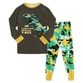 thumbnail image 3 of Quealent Toddler Baby Boy Fall Winter Clothes Color Block Long Sleeve Shirt Pullover Tops + Joggers Pants Outfit Set (Camouflage, 4-5 Years), 3 of 9