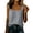 Gray, variant on Women's Sleeveless Linen-Blend Square Neck Top, Side Drawstring Cami with Adjustable Ties, Casual Summer & Beach Wear Black XL