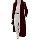 thumbnail image 2 of Abrigo Informal de Lana Abrigado con Cuello en V y Larga para Mujer, de Color Liso Vino Tinto L, 2 of 7