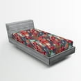thumbnail image 2 of Ambesonne Alstroemeria Fitted Sheet, Abstract Boho Blooms, Twin XL Size, Dark Pink Coral Indigo, 2 of 5