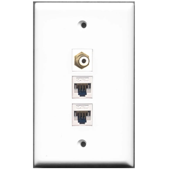 Ultra Spec Cables 1 Port RCA 2 Port Cat5e Wall Plate F/F