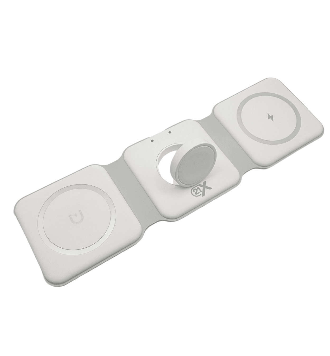 Foldable Magnetic Wireless Charger Station, 3-in-1 Charging Mat for iPhone, Apple Watch & AirPods