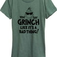 thumbnail image 3 of Dr. Seuss - The Grinch - You Say Grinch Bad Thing - Women's Short Sleeve Graphic T-Shirt, 3 of 5