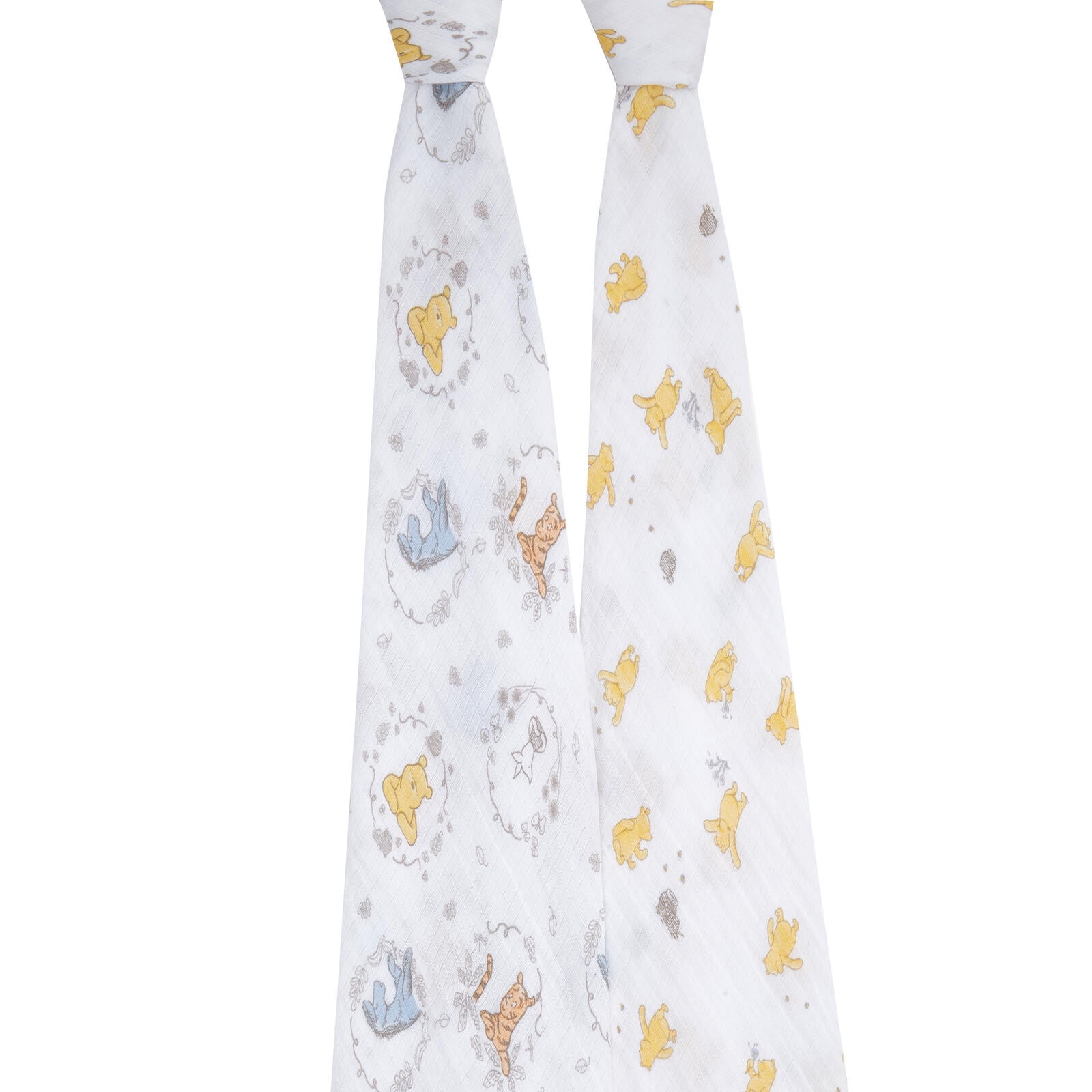 Aden + Anais Essentials x Disney Muslin Swaddle Blankets, Newborn Receiving Blanket for Swaddling, 100% Cotton Baby Swaddle Wrap, 2 Pack, Winnie the Pooh, Unisex