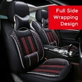 thumbnail image 4 of Maidao Car Seat Cover Water Proof for BMW for 5series 1998-2017 5 Seats Front Rear Cushion Protector Black and Red, 4 of 6