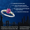 thumbnail image 2 of Gem Stone King 10K Two Tone Gold Pink Created Sapphire and Lab Grown Diamond Engagement Ring for Women | 1.10 Cttw | Oval 7X5MM | Gemstone September Birthstone | Size 9, 2 of 6