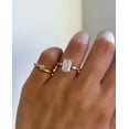 thumbnail image 3 of Jewelerix Radiant Center Stone Wedding Ring Hidden Halo Marquise Side Diamond Promise Day Ring 14K Yellow Gold Vermeil Perefect For Engagement Ring, 3 of 6