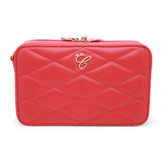 Chopard Happy Hearts Red Quilted Leather Mini Chain Bag 95000-1182