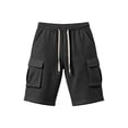 thumbnail image 6 of cllios Waffle Knit Cargo Shorts for Men Multi Side Flap Pockets Elastic Drawstring Waist Solid Color Casual Summer Streetwear Shorts, 6 of 6