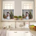 thumbnail image 4 of Grey Christmas Kitchen Curtains and Valances Set, Xmas Snowman Tree Elk Snowflake Rod Pocket Window Valance 18 Inch Window Curtain Panels for Living Room Bedroom Laundry, 27.5x36in, 3 Pieces, 4 of 7