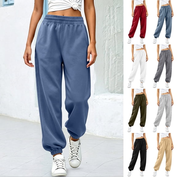 Jovrlynd Womens Sweatpants Elastic High Waisted Baggy Pull On Joggers Casual Workout Athletic Pants, S-3XL