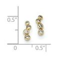 thumbnail image 2 of Real 14kt Yellow Gold Madi K 4-CZ Bezel Set Post Earrings; for Adults and Teens; for Women and Men, 2 of 2