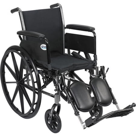 Drive Medical Cruiser III Light Weight Wheelchair with Flip Back Removable Full Arms and Elevating Leg Rest