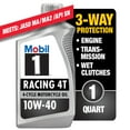 Mobil 1 Racing 4T Full Synthetic Motorcycle Oil 10W40, 1 Quart