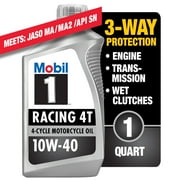 Mobil 1 Racing 4T Full Synthetic Motorcycle Oil 10W-40, 1 Quart
