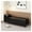Black, variant on End of Bed Storage Bench with Pillow,Upholstered Sofa Ottoman Bench Long Narrow Bench for Entryway,Faux Leather Ottoman Storage Chest with Storage