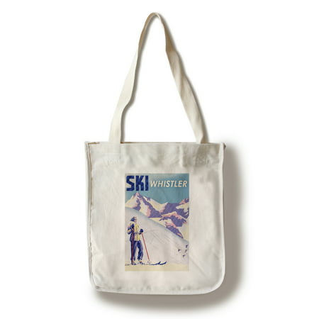 Whistler, British Columbia, Canada - Ski - Woman Skiing - Vintage Travel Poster - Lantern Press Artwork (100% Cotton Tote Bag - (Best Ski Travel Bags)