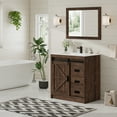 thumbnail image 5 of Merluxy 31" Sliding Barn Door Bathroom Vanity with Sink, Farmhouse Small Single Bath Vanity, Brown, 5 of 9