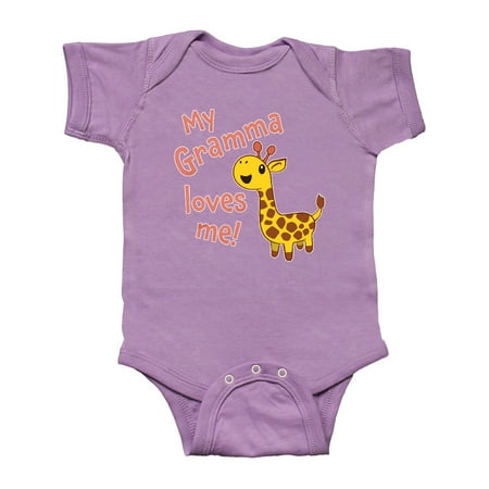 

Inktastic My Gramma Loves me- cute giraffe Gift Baby Boy or Baby Girl Bodysuit
