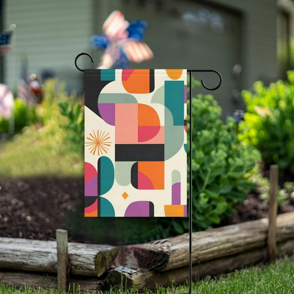 Yayeee Garden Flag 12" x 18" Double Sided Outdoor Yard Lawn Holiday Decorations, Beige Abstract