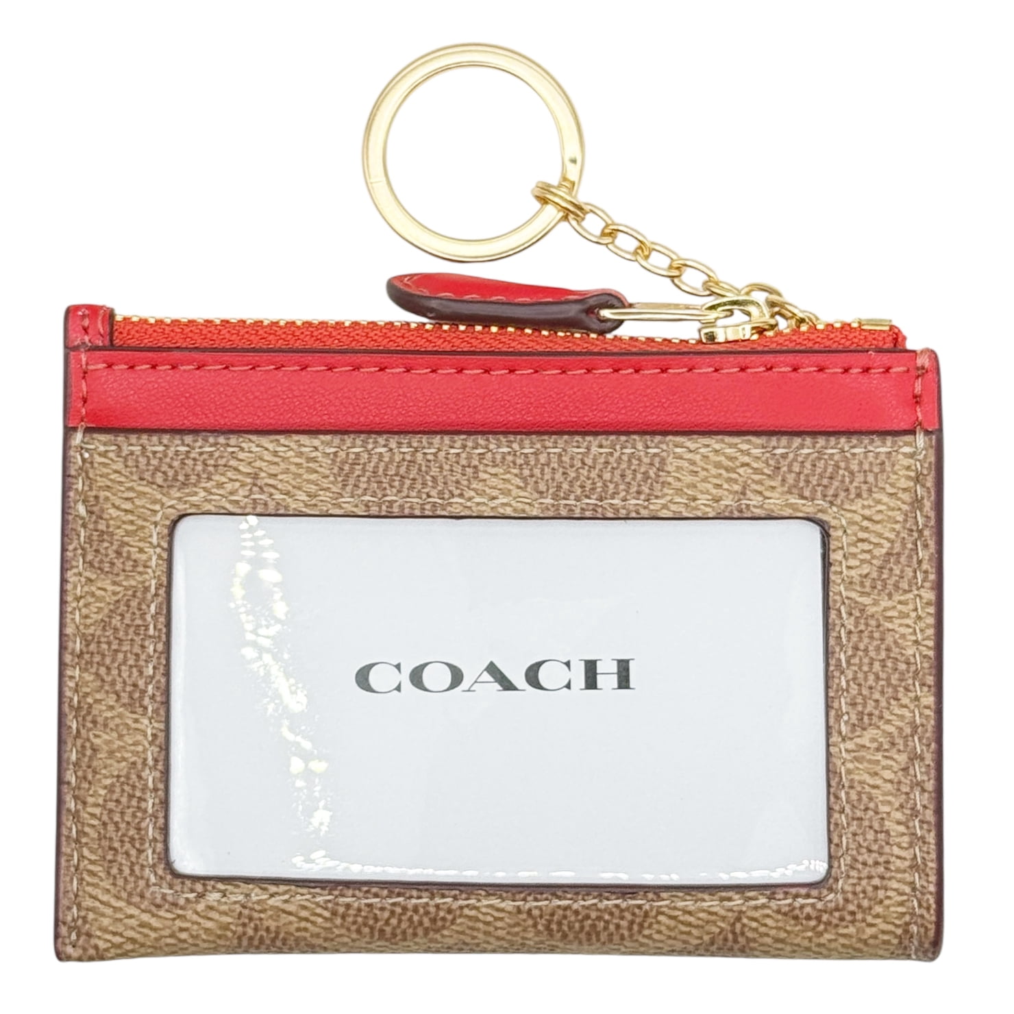 Coach Women's Mini Skinny Zip Id Card Case in Signature Canvas