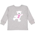 thumbnail image 3 of Inktastic Polar Bear, White Bear, Ice Skating Bear, Scarf Boys or Girls Long Sleeve Toddler T-Shirt, 3 of 5