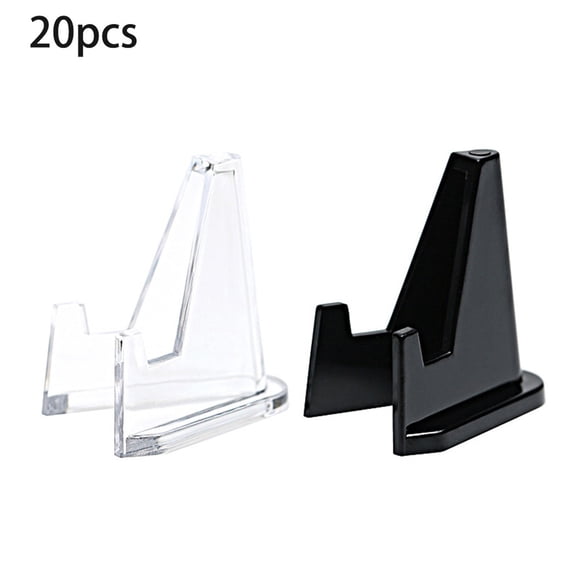 Homena 20pcs Plastic Holder Mini Coin Display Stand Easel Holder Capsules Holder Collectable Challenge Coins Capsule Badge Display Rack