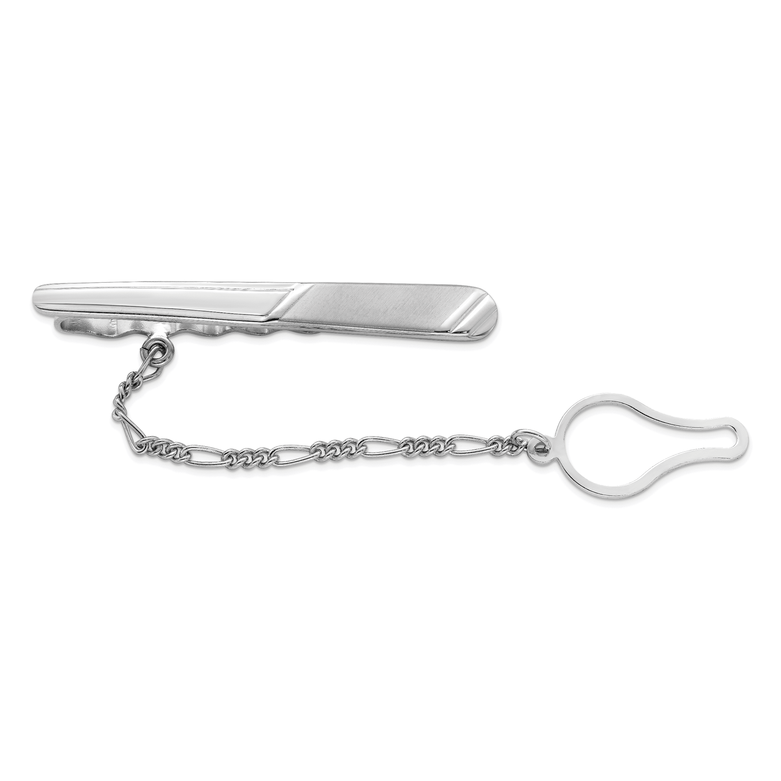 925 Sterling Silver Rhodium Plated Tie Clip 