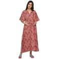 thumbnail image 1 of Moomaya Kimono Kaftan de Maternité en Coton pour Femmes Longue Robe Maxi Vêtements, 1 of 5