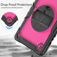 thumbnail image 7 of Case for Samsung Galaxy Tab A8 10.5 Inch 2022 with Screen Protector, 360 Degree Rotating Kickstand Hand Strap Heavy Duty Shockproof Cover with Shoulder Strap, Rose PC, 7 of 7