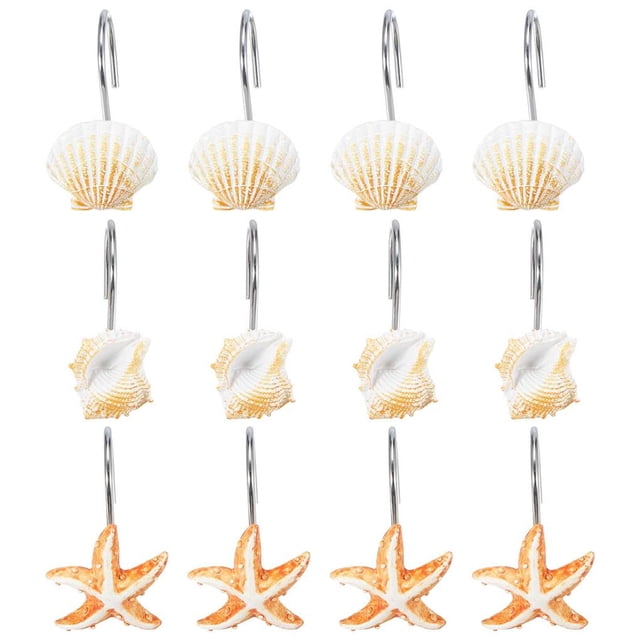 Juego De Ganchos Colgantes Con Forma De Concha De Estrella De Mar, Juego De Ganchos Colgantes De Acero Inoxidable Para Cortina Yuarrent HA026411-03