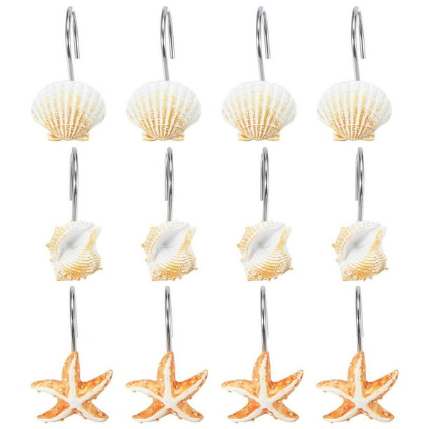 Juego De Ganchos Colgantes Con Forma De Concha De Estrella De Mar, Juego De Ganchos Colgantes De Acero Inoxidable Para Cortina Minnieouse HA026411-03