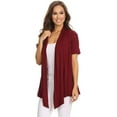 thumbnail image 2 of Women's  Basic Casual Solid Short Sleeve Open Front Cardigan (S-3X), 2 of 4