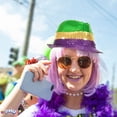 thumbnail image 4 of PMU Mardi Gras Sequin Hat Light-Up Fedora (1/pkg) Pkg/1, 4 of 7