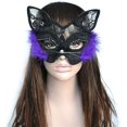 thumbnail image 2 of Máscara veneciana de máscaras, máscara de encaje de gato negro para disfraz, Navidad, Halloween, fiesta, niñas y mujeres, 2 of 5