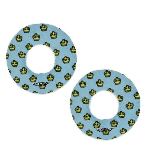 Mighty No Stuff Ring Blue Durable Squeaky Fleece Dog Toy, 2 Pack
