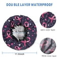 thumbnail image 3 of Shower Caps,Pink Breast Cancer Waterproof Shower Cap for Women 4 Pieces,Double Reusable Hair Cover for Shower PEVA Elastic Stretch Hem, 3 of 7