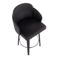 thumbnail image 3 of LumiSource Black Wood, Black PU, Chrome Dahlia Counter Stool - Set of 2, 3 of 8