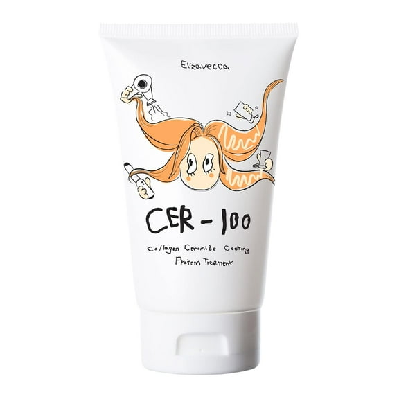 Elizavecca CER-100 Hair Protein Treatment 100ml Korean Deep Conditioning Mask Collagen Ceramide Coating Hair Repair Makeup Organizers