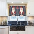 thumbnail image 5 of Yayeee Kitchen Curtains Tier Pair Light Filtering 27"x36" Rod Pocket Short Cafe Window Panel, Blue Christmas Santa, 5 of 7
