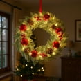 thumbnail image 4 of Lilixerw Christmas Wreath with Lights,16Inch Battery Operated LED Decor with Pine Cones & Berries,For Indoor Outdoor Door Wall Holiday Decor,Red, 4 of 7