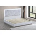 thumbnail image 2 of 6-Piece Eastern King White/Silver Wood Modern Lacquer Bedroom Set with LED Lighting, 2 of 11