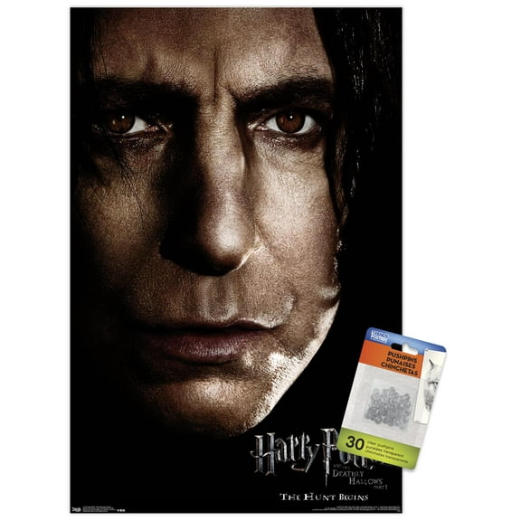 Harry Potter and the Deathly Hallows: Part 1 - Snape One Sheet Wall Poster with Push Pins, 14.725" x 22.375"