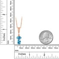 thumbnail image 3 of Gem Stone King 18K Rose Gold Plated Silver Swiss Blue Topaz Pendant Necklace for Women (2.67 Cttw, Gemstone November Birthstone, Oval Checkerboard 8x6MM, with 18 inch Chain), 3 of 3
